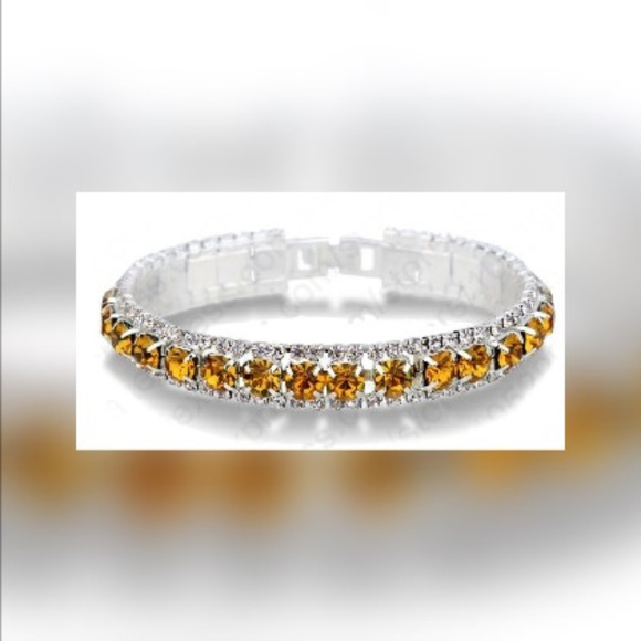 Silver-Tone‎ Crystal Tennis Bracelets, Sz 7.5 - Picture 1 of 6